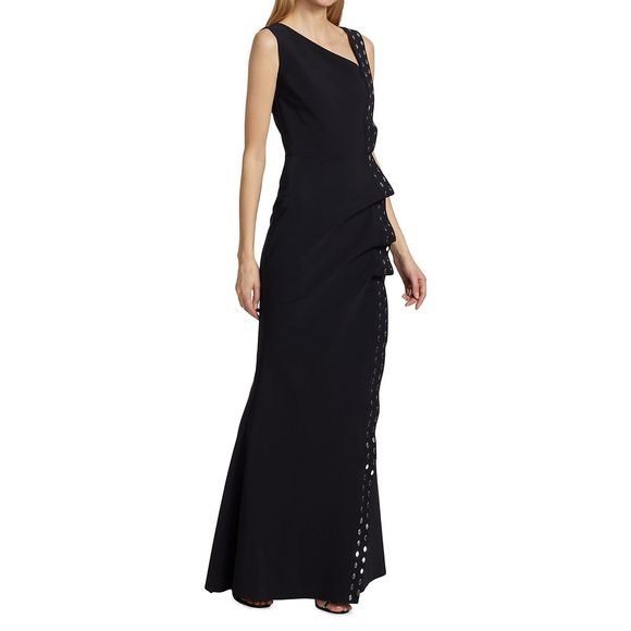 Chiara Boni La Petite Robe Cibeless Embellished Asymmetric-Neckline Gown - Picture 3 of 11